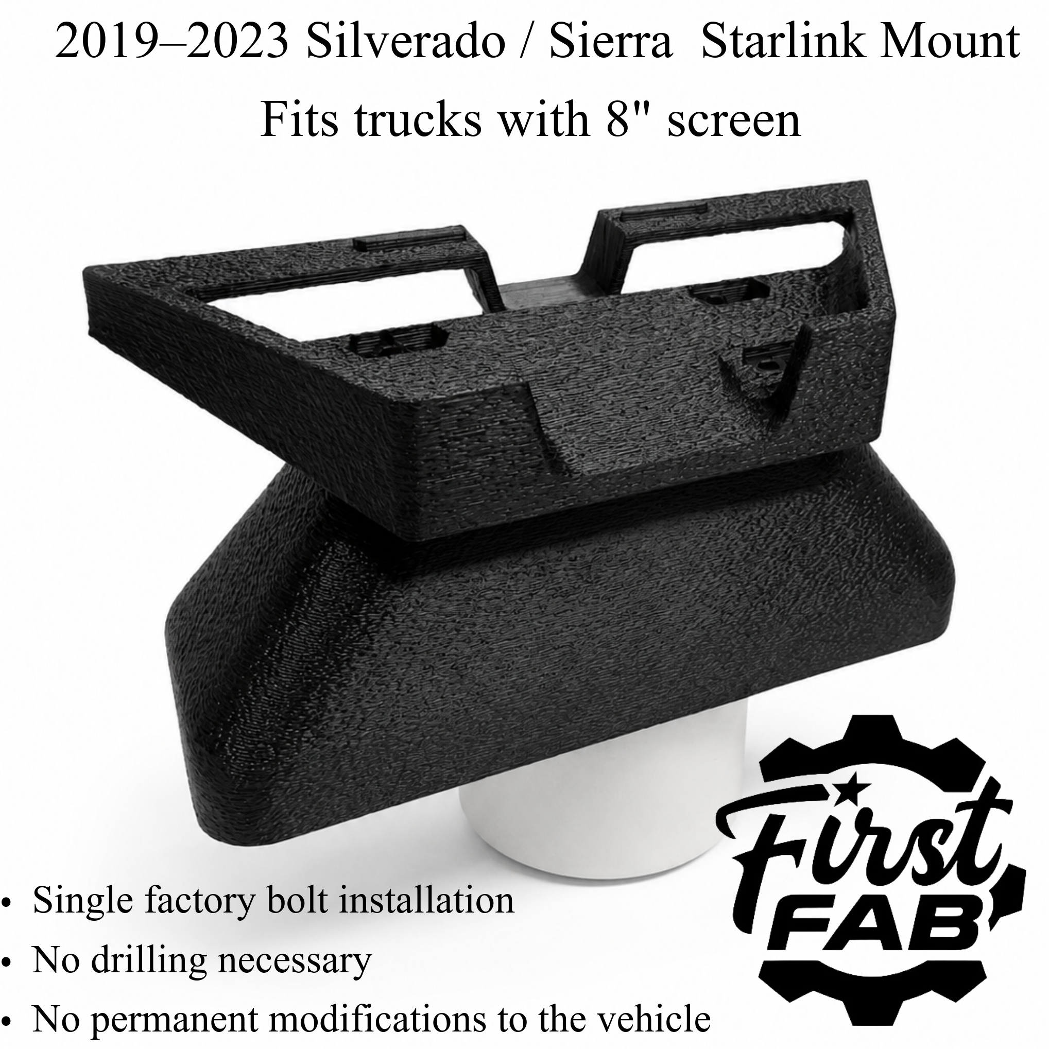 Starlink Mini Dashboard Mount 2019-2023 Chevy Silverado GMC Sierra 1500 2500HD 3500HD | Precision Fit | 8-Inch Screen
