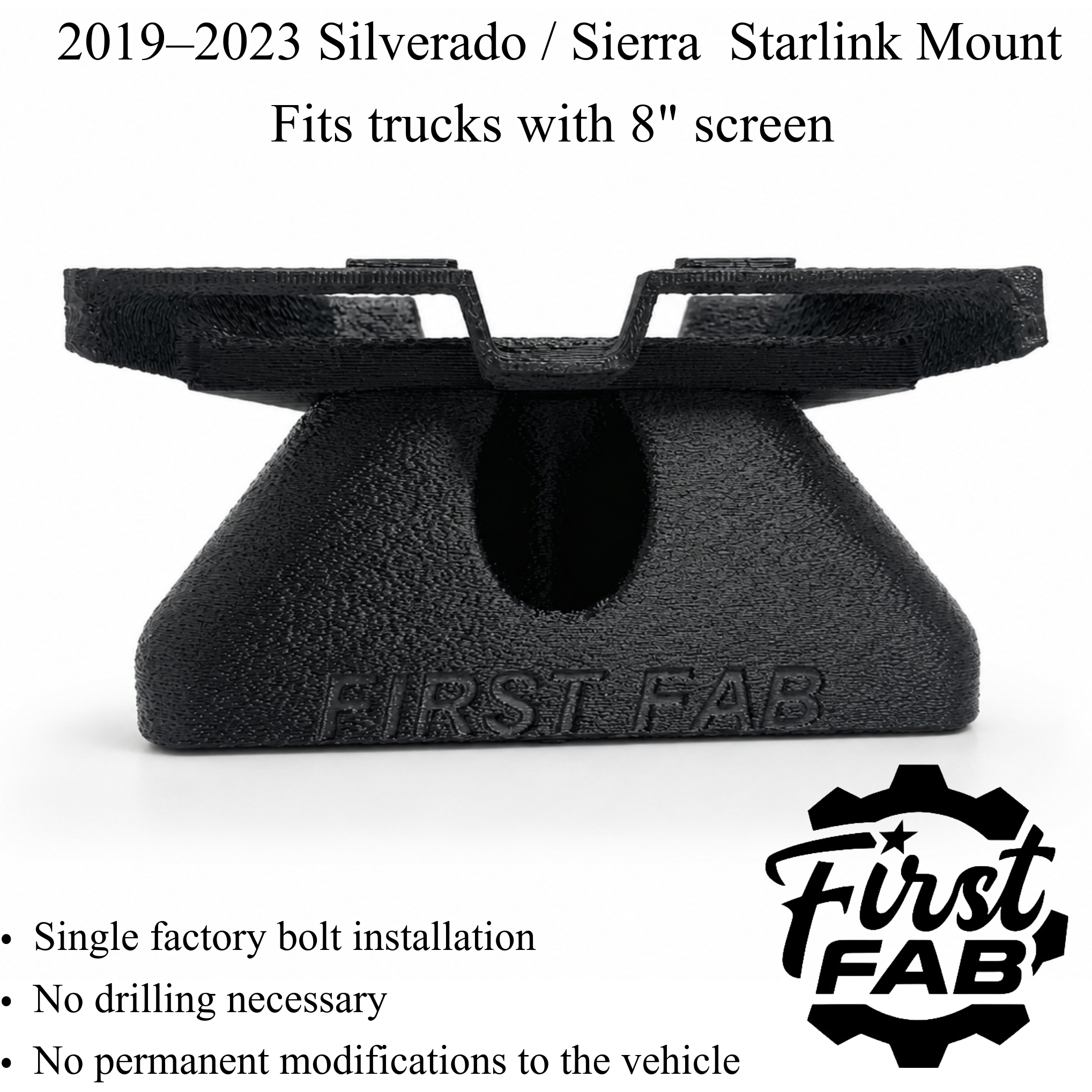 Starlink Mini Dashboard Mount 2019-2023 Chevy Silverado GMC Sierra 1500 2500HD 3500HD | Precision Fit | 8-Inch Screen