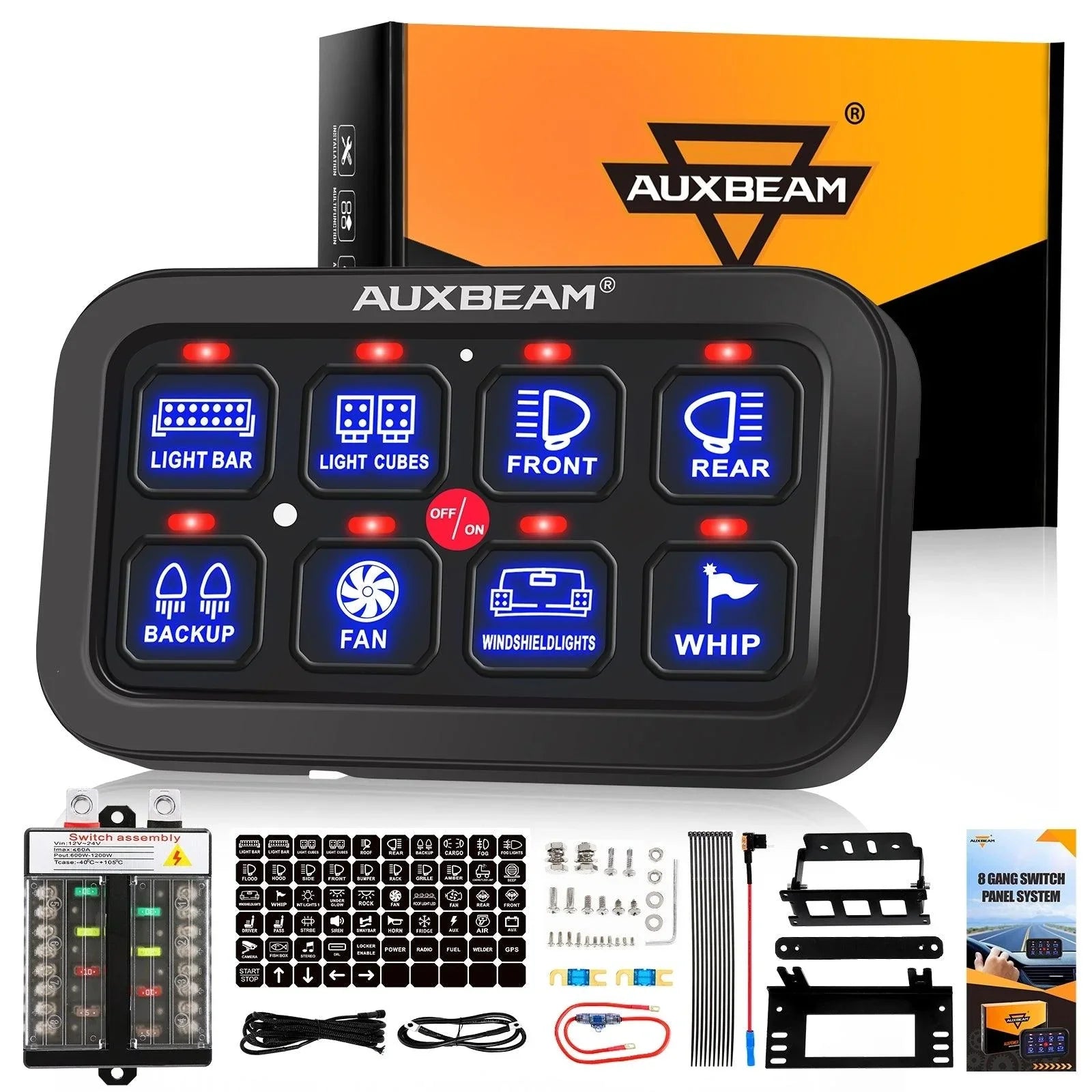 Auxbeam BB80 8-gang switch panel kit