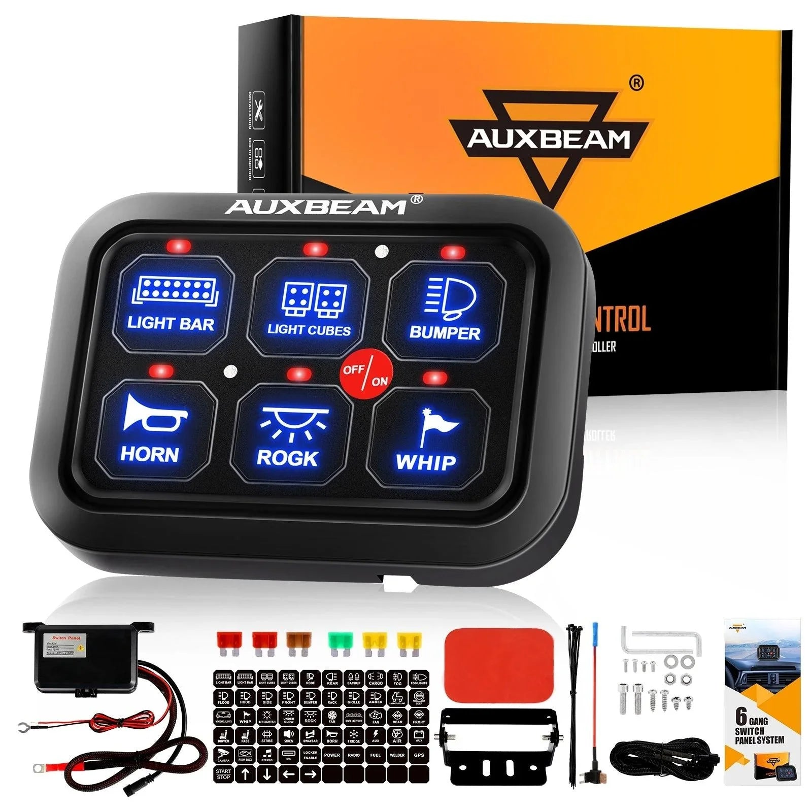 Auxbeam BC60 6-gang switch panel