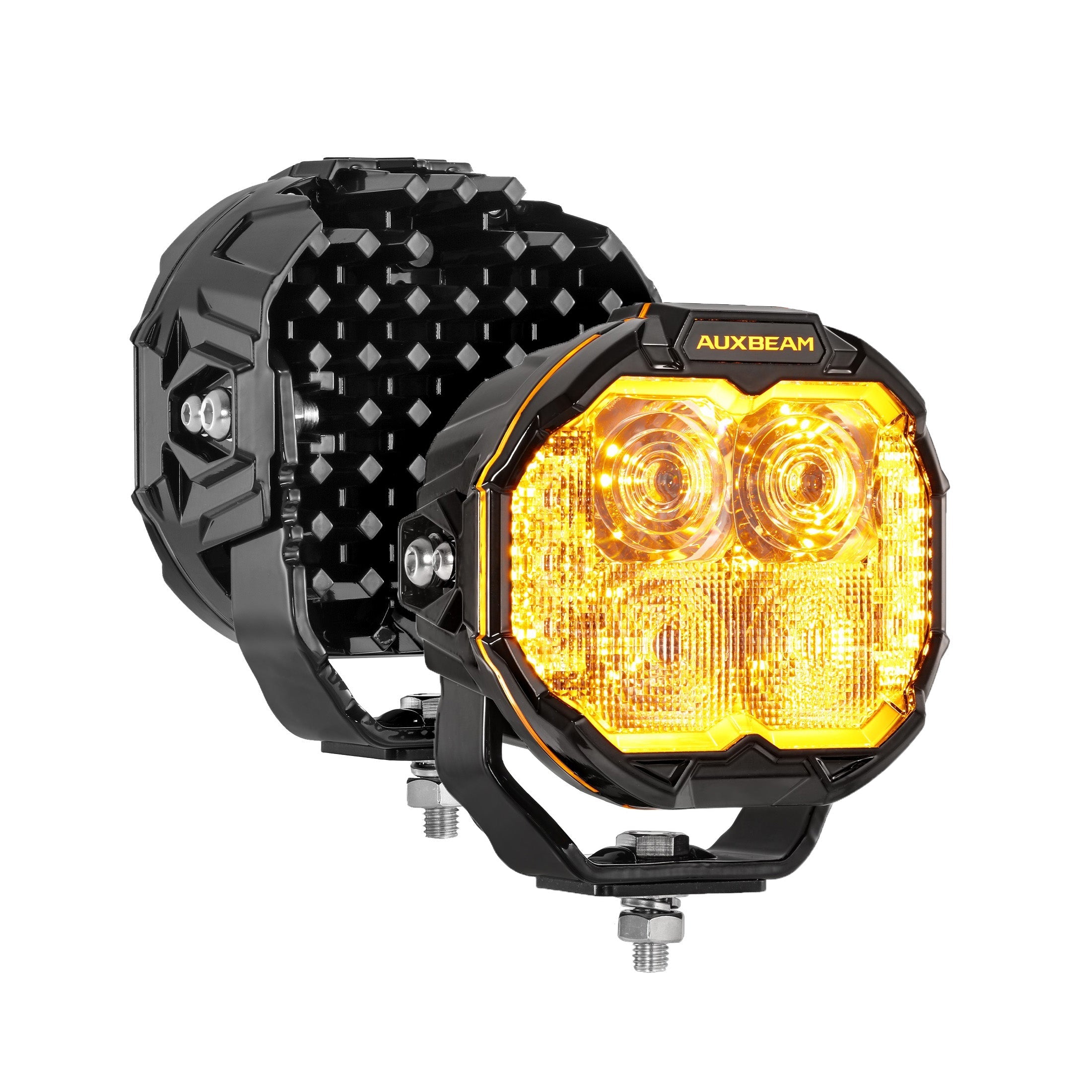 Auxbeam MASTER-T 5 inch round pod lights with amber backlight