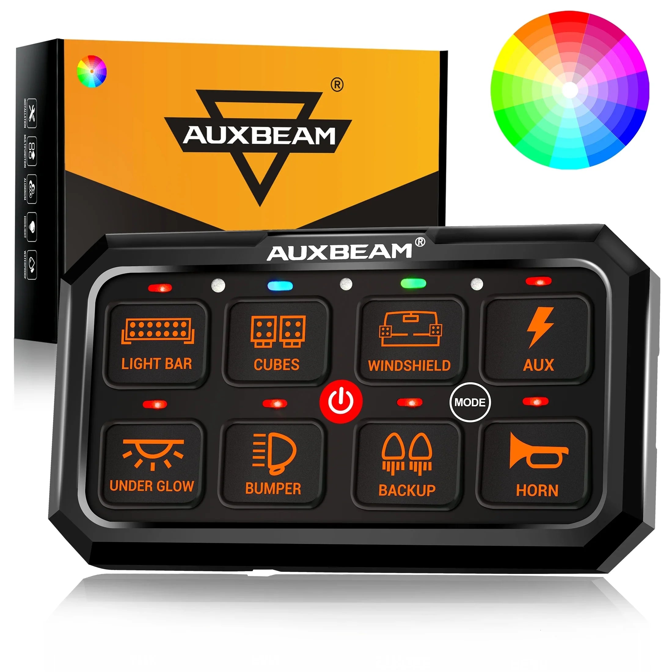 Auxbeam RA80 XL RGB 8-gang switch panel