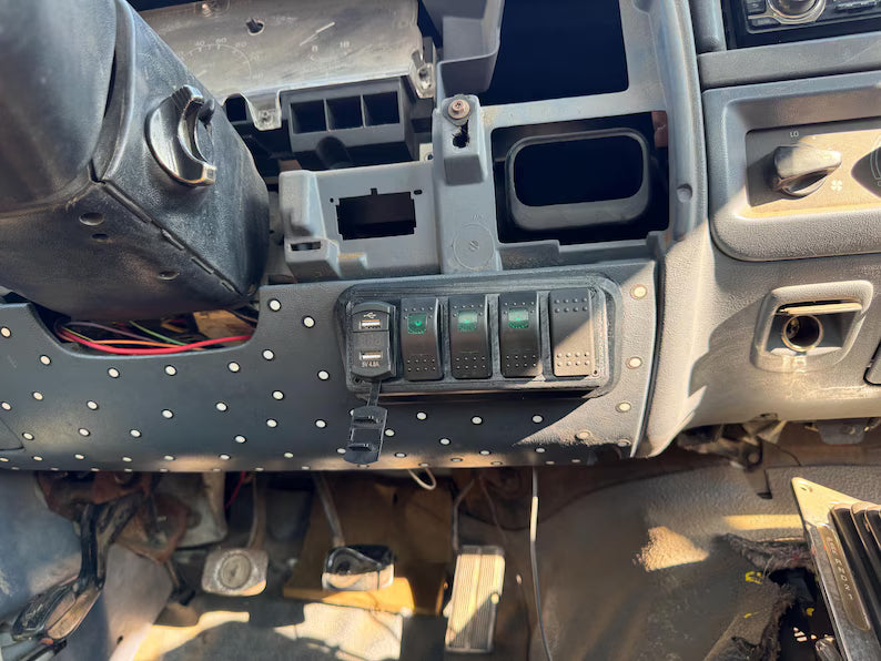 92-96 OBS Ford F150 F250 F350 Bronco Knee Bolster Switch Panel 5 Rocker | Custom Fit | Made in USA