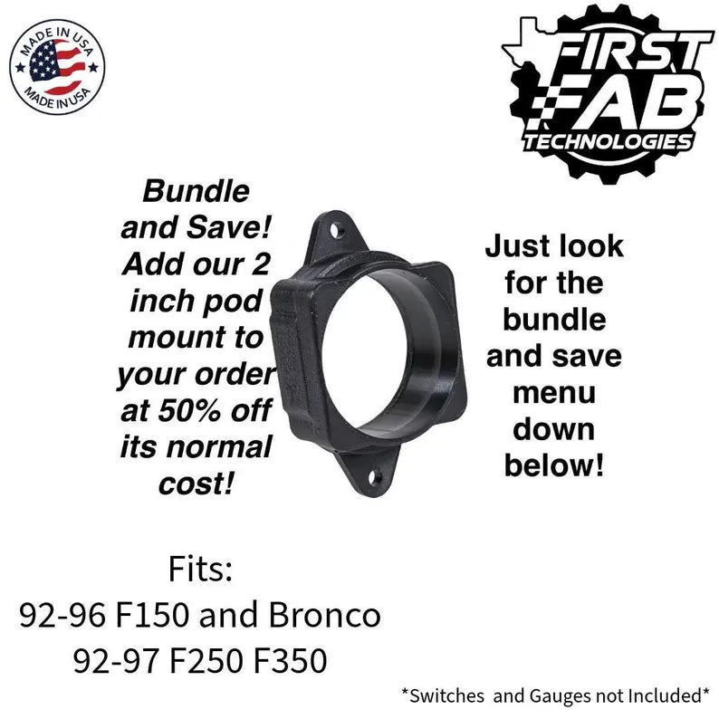 92-96 OBS Ford F150 F250 F350 Bronco Dash Bezel Dual Rocker Switch Panel | Precision Fit | USA