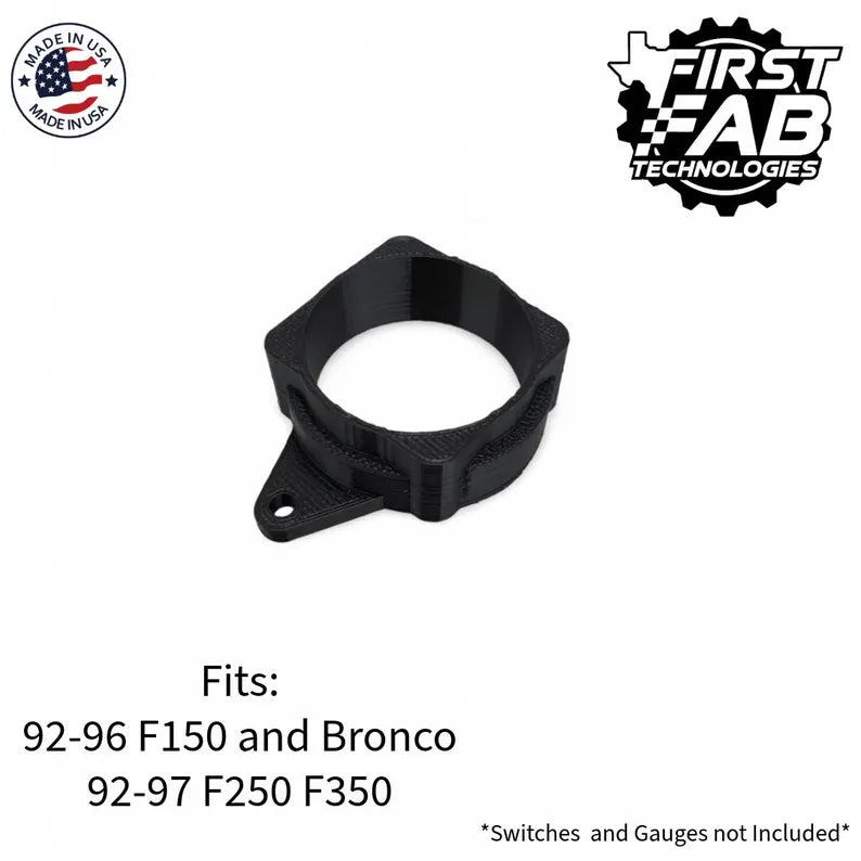 92-96 OBS Ford F150 F250 F350 Bronco Single Gauge Pod 52mm Dash Mount | Precision Fit | USA