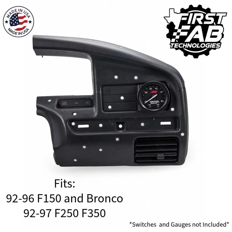 92-96 OBS Ford F150 F250 F350 Bronco Single Gauge Pod 52mm Dash Mount | Precision Fit | USA