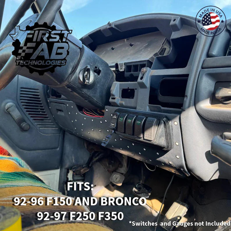 92-96 OBS Ford F150 F250 F350 Bronco Knee Bolster Switch Panel 5 Rocker | Custom Fit | Made in USA