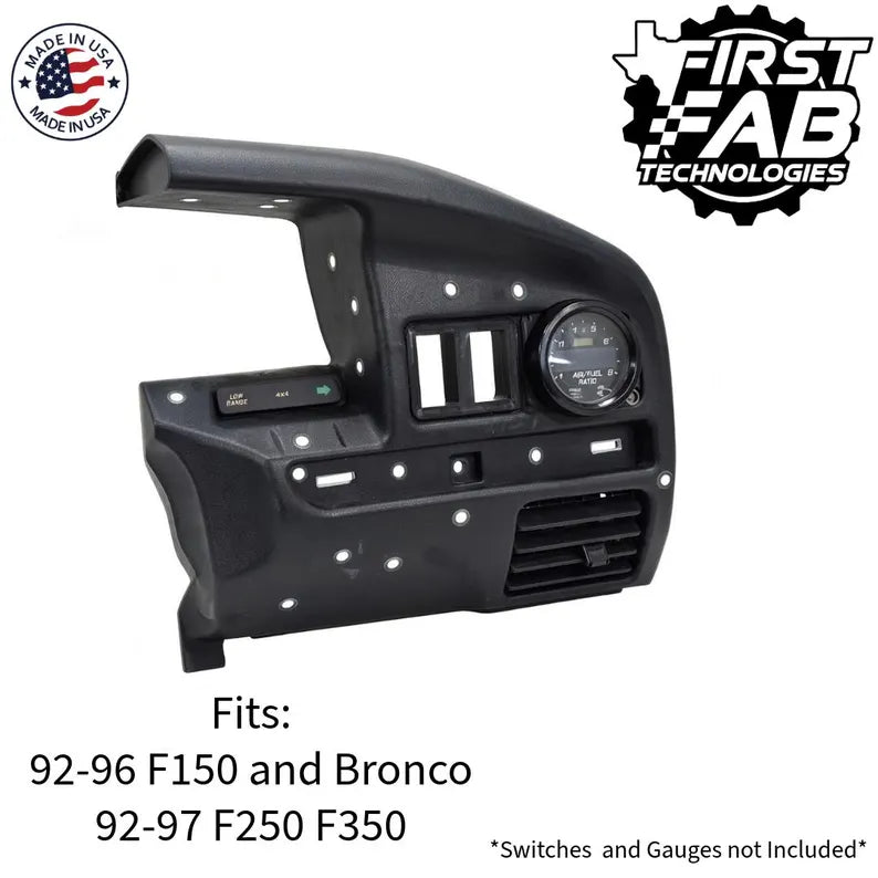 92-96 OBS Ford F150 F250 F350 Bronco Dash Bezel Dual Rocker Switch Panel | Precision Fit | USA