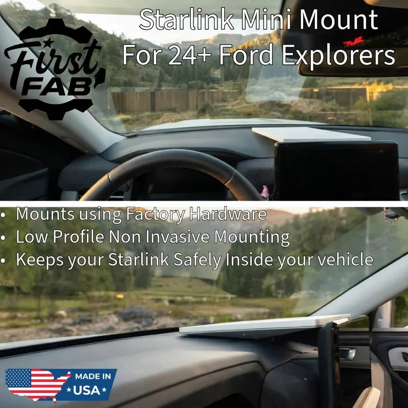 Starlink Mini Dashboard Mount 2024 2025 2026 Ford Explorer | OEM-Style Panel Replacement | 13.2 Inch Screen