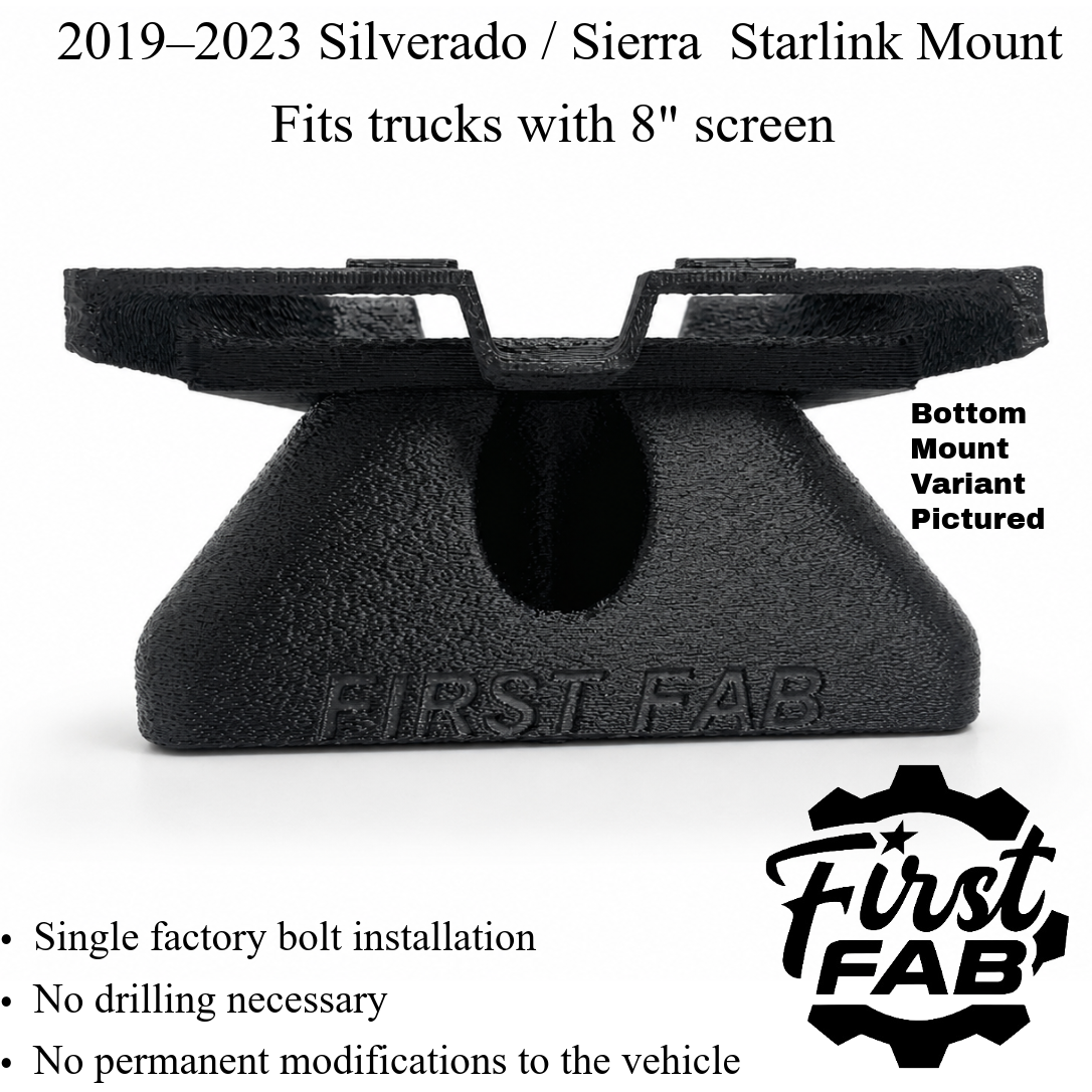 2019-2023 Silverado Sierra Starlink Mini bottom cubby mount front view