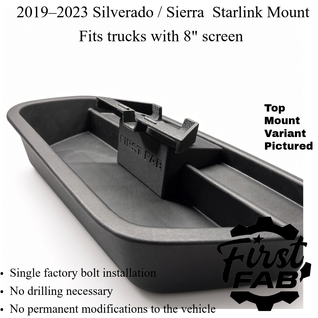2019-2023 Silverado Sierra Starlink Mini top cubby mount side view